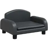 Syfax Hundebett Schwarz 50x40x30 cm Kunstleder