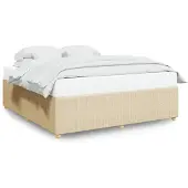Syfax Bettgestell ohne Matratze Creme 200x200 cm Stoff
