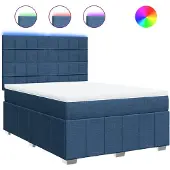 Syfax Boxspringbett mit Matratze Blau 160x200 cm Stoff