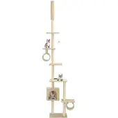 The Living Store Katzen-Kratzbaum mit Sisal-Kratzsäulen 260 cm Beige