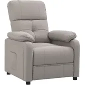 Syfax Relaxsessel Taupe Stoff mit manueller Liegefunktion 73x90x100 cm (B x T x H)
