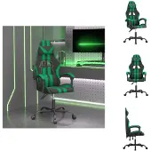 vidaXL Gaming-Stuhl Schwarz und Grün Kunstleder - Gaming-Sessel