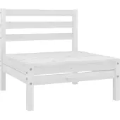 vidaXL Garten-Mittelsofas 4 Stk. Weiß Kiefer Massivholz