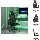 vidaXL Gaming-Stuhl mit Massagefunktion Schwarz und Grün Kunstleder - Gaming-Sessel