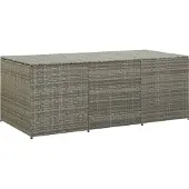 The Living Store Gartenbox Poly Rattan 180x90x70 cm Grau