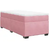 Syfax Boxspringbett mit Matratze Rosa 100x200 cm Samt