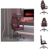 vidaXL Gaming-Stuhl Drehbar Schwarz und Weinrot Kunstleder - Gaming-Sessel