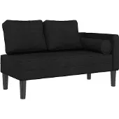 vidaXL Chaiselongue mit Kissen Schwarz Stoff