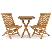 vidaXL 3-tlg. Garten-Essgruppe Massivholz Teak