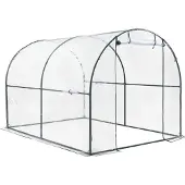 En.casa Gewächshaustunnel Grünwald 200x300x190cm Treibhaus für Gemüseanbau PVC Transparent