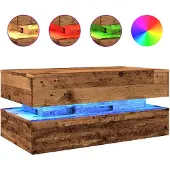 vidaXL Couchtisch mit LED-Leuchten Altholz-Optik 90x50x40 cm