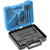 Högert Technik - Werkzeugset zum Bohren und Schrauben,100 Teile (Bohrer, Aufsätze, Schraubenzieher), robuste Kunststoffverpackung, sichere Aufbewahrung und einfacher Transport der Werkzeuge