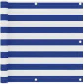 Syfax Balkon-Sichtschutz Weiß und Blau 90x300 cm Oxford-Gewebe