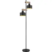 Globo Lighting Stehleuchte Metall schwarz matt, 2x E27