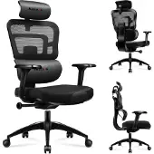 Huzaro Combat 7.0 Gaming Stuhl Bürostuhl Chefsessel bis 150 kg belüfteter Stoff Lendenstütze Kopfstütze 4D-Armlehnen Schwarz