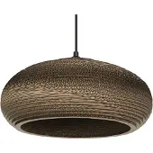 Ledvance Pendelleuchte Decor Cardboard Drop braun aus Wellpappe, leicht, E27, 400 mm Durchmesser, Leuchtenschirm aus recyceltem Material, nachhaltig durch austauschbare Lichtquelle, einfache Montage