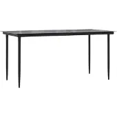 Syfax Garten-Esstisch Schwarz 160x80x74 cm Stahl und Hartglas