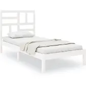 Syfax Massivholzbett ohne Matratze Weiß 75x190 cm