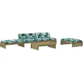 vidaXL 5-tlg. Garten-Lounge-Set mit Kissen Imprägniertes Kiefernholz