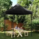 Prolenta Maison Exclusive - Partyzelt Faltbar Pop-Up Schwarz 200x200x306 cm