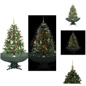 vidaXL Schneiender Weihnachtsbaum mit Schirmfuß Grün 140 cm - Weihnachtsbäume