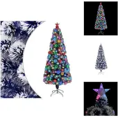 vidaXL Künstlicher Weihnachtsbaum mit Beleuchtung 180 cm Glasfaser - Weihnachtsbäume
