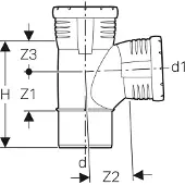Geberit GE Silent-Pro Bogenabzweiger 87,5 Gr. d110/90mm