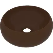 vidaXL s Waschbecken Rund Matt Dunkelbraun 40x15 cm Keramik