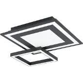 Eglo SAVATARILA-Z Wand-/Deckenleuchte Lampe Beleuchtung - L45 x B45 x H7cm - schwarz - 4X2,7W;4X2,7W inkl. - IP20