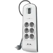 Belkin BSV604vf2M, 650 J, 6 AC-Ausgänge, Weiß, 2 m