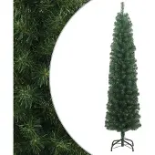 Syfax Künstlicher Weihnachtsbaum Schlank mit Ständer Grün 180 cm PVC