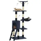 Syfax Katzen-Kratzbaum mit Sisal-Säulen 138 cm Dunkelblau