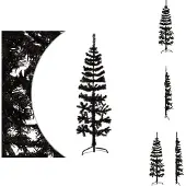vidaXL Künstlicher Halb-Weihnachtsbaum Ständer Schlank Schwarz 150 cm - Weihnachtsbäume