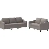 vidaXL 2-tlg. Sofagarnitur mit Kissen Taupe Stoff