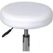 Syfax Höhenverstellbarer Bürohocker Weiß, gepolstert, bis 110 kg, Sitz Ø 35,5 cm, Standfuß Ø 52 cm, 64-84 cm hoch