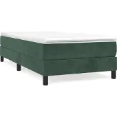 Syfax Boxspringbett mit Matratze Dunkelgrün 90x200 cm Samt