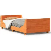 Syfax Massivholzbett ohne Matratze Wachsbraun 90x190 cm Kiefernholz