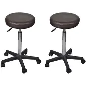 Syfax Bürohocker 2 Stk. Braun 35,5x84 cm Kunstleder