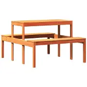 vidaXL Picknicktisch Wachsbraun 110x134x75 cm Massivholz Kiefer