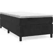 Syfax Boxspringbett mit Matratze Schwarz 80x200 cm Samt