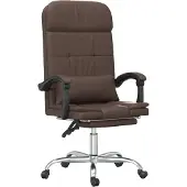 Syfax Bürostuhl mit Massagefunktion Braun Kunstleder