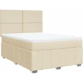 Syfax Boxspringbett mit Matratze Creme 160x200 cm Stoff