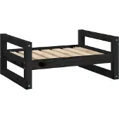 vidaXL Hundebett Schwarz 65,5x50,5x28 cm Massivholz Kiefer
