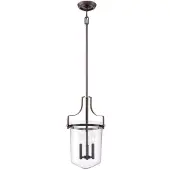 QUOIZEL Penn Station Zeitgenössischer Kronleuchter Glas Bronze Western 3 Lichter E14