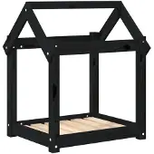 Syfax Hundebett Schwarz 61x50x70 cm Massivholz Kiefer