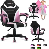 Huzaro Schreibtischstuhl Kinder Ranger 1.0 Gaming Stuhl Racing Sessel Bürostuhl Drehstuhl Gamer bis 130 kg mesh Rosa