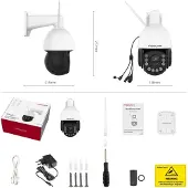 Foscam SD4H, IP-Sicherheitskamera, Draußen, Kabellos, Extern, CE, RoHS, FCC, IP66, Wand