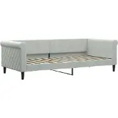 Syfax Tagesbett Hellgrau 90x200 cm Samt