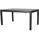 Ebuy24 Dory Gartentisch inkl. 2 Zusatzplatten L 160x260 cm schwarz/grau.