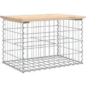 vidaXL Gartenbank aus Gabionen 63x44x42 cm Massivholz Kiefer